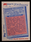 1982 Harmon Killebrew Minnesota Twins Signed Topps K-Mart 20th Anniversary Baseball Trading Card (JSA)