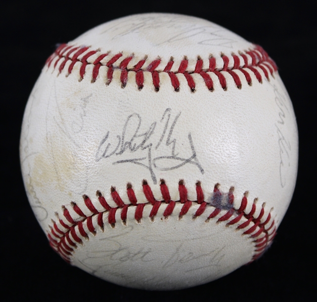 1989 St. Louis Cardinals Team Signed ONL White Baseball w/ 21 Signatures Including Whitey Herzog & More (JSA)