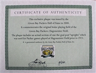 1919-22 Green Bay Packers Hagemeister Field 12 x 20 Display w/ Original Goalpost Section (MEARS LOA / Packer HOF COA / Pepper Burruss Collection) First Home Field in Packers History