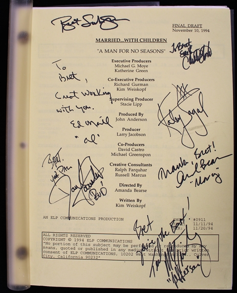 1994 Bret Saberhagen & Married...With Children Cast Signed "A Man For No Seasons" Final Draft Script (JSA)