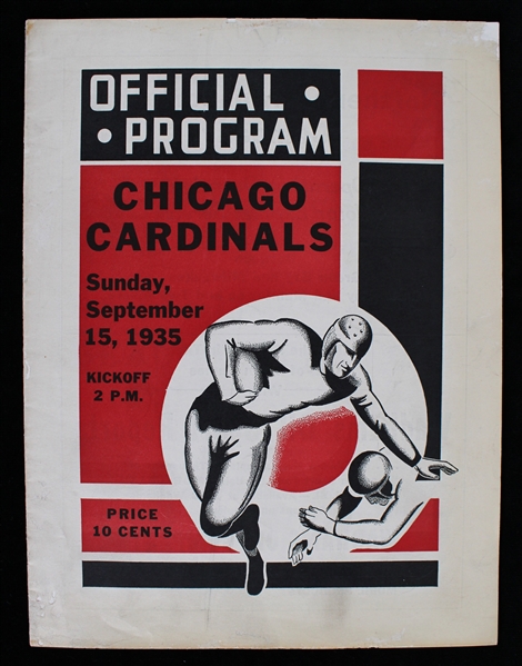 1935 Green Bay Packers Chicago Cardinals City Stadium Game Program (Pepper Burruss Collection)