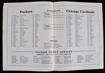 1935 Green Bay Packers Chicago Cardinals City Stadium Game Program (Pepper Burruss Collection)
