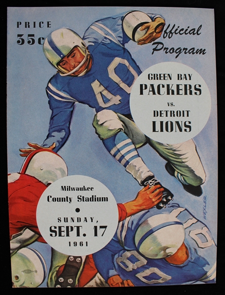 1961 Green Bay Packers Detroit Lions Milwaukee County Stadium Game Program (Pepper Burruss Collection)