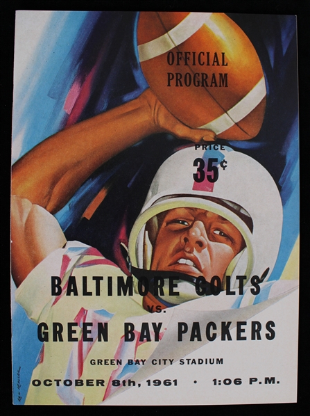1961 Green Bay Packers Baltimore Colts New City Stadium Game Program (Pepper Burruss Collection)