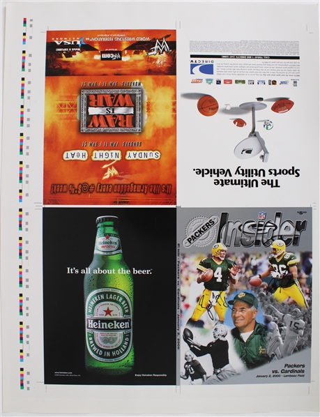 2000 Brett Favre Antonio Freeman Green Bay Packers Signed 20" x 26" Gameday Program Printing Plate (JSA / Pepper Burruss Collection)