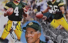 2000 Brett Favre Antonio Freeman Green Bay Packers Signed 20 x 26 Gameday Program Printing Plate (JSA / Pepper Burruss Collection)