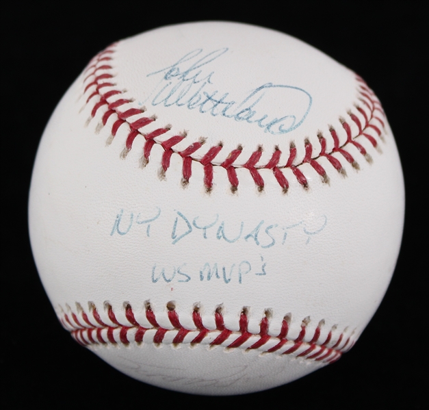 2005 New York Yankees Dynasty World Series MVPs Multi Signed OML Selig Baseball w/ Derek Jeter, Mariano Rivera, John Wetteland & Scott Brosius (Steiner / MLB Hologram) 