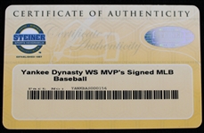 2005 New York Yankees Dynasty World Series MVPs Multi Signed OML Selig Baseball w/ Derek Jeter, Mariano Rivera, John Wetteland & Scott Brosius (Steiner / MLB Hologram) 