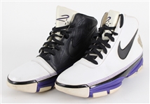 2007 Kobe Bryant Los Angeles Lakers Preseason Game Worn Nike Zoom Kobe II Sneakers (MEARS LOA)