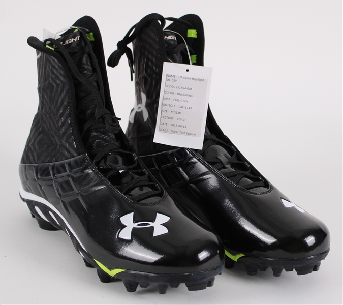 2013 Under Armour Test Sample High Top Football Cleats (MEARS LOA / Pepper Burruss Collection)