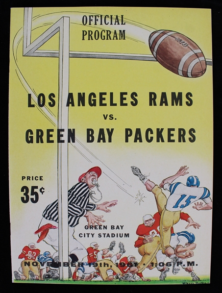 1961 Green Bay Packers Los Angeles Rams New City Stadium Game Program (Pepper Burruss Collection)