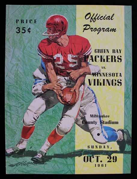 1961 Green Bay Packers Minnesota Vikings Milwaukee County Stadium Game Program (Pepper Burruss Collection)