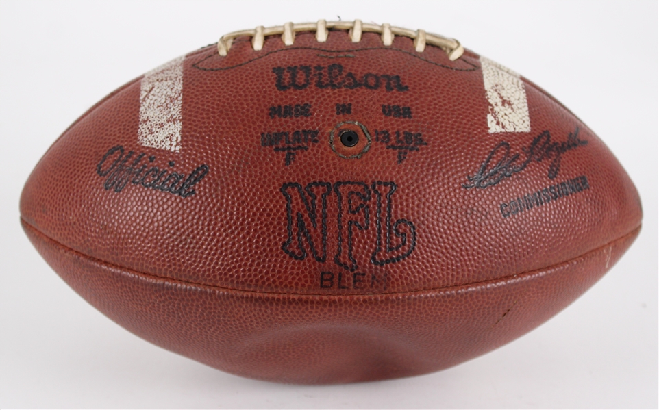 1973 Official NFL Pete Rozelle Blemish Night Game Football w/ White Stripes (MEARS LOA / Pepper Burruss Collection)