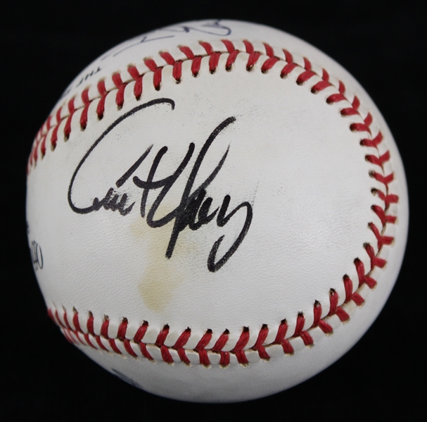 1986-89 Oakland Atheltics Multi Signed Baseball w/ 3 Signatures Including Eric Plunk, Curt Young and 