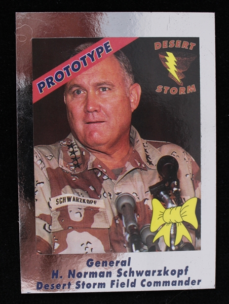 1991 Norman Schwarzkopf Desert Storm Field Commander AMA #P11 Prototype Trading Card