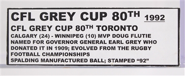 1992 Grey Cup Canadian Football League Official Larry Smith Football (MEARS LOA / Pepper Burruss Collection)