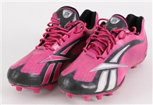 2010 (October 3) Nick Barnett Green Bay Packers Game Worn Pink Reebok Cleats w/ Hand Towel (MEARS LOA / Pepper Burruss Collection) Barnett's Last Game w/ Packers