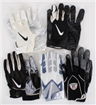 2010s Game Worn Receiver Gloves Collection - Lot of 5 Pairs (MEARS LOA / Pepper Burruss Collection)