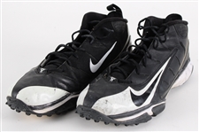 2008 Aaron Rodgers Green Bay Packers Game Worn Nike Cleats (MEARS LOA / Pepper Burruss Collection) First Year as Starter