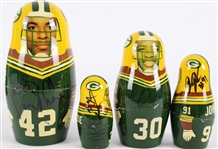 2002 Green Bay Packers Multi Signed Nesting Doll w/ Five Signed Dolls Including Brett Favre, Darren Sharper, Ahman Green & More (JSA / Pepper Burruss Collection)