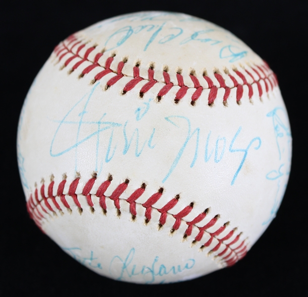 1976 Old Timers / Milwaukee Brewers Team Signed OAL MacPhail Baseball w/ 18 Signatures Including Mickey Mantle, Willie Mays, Hank Aaron, Robin Yount & More (JSA)
