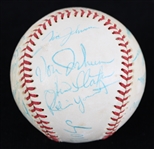 1976 Old Timers / Milwaukee Brewers Team Signed OAL MacPhail Baseball w/ 18 Signatures Including Mickey Mantle, Willie Mays, Hank Aaron, Robin Yount & More (JSA)