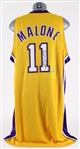 2003-04 Karl Malone Los Angeles Lakers Signed Home Jersey w/ NBA Finals Patch (MEARS A5 / JSA)