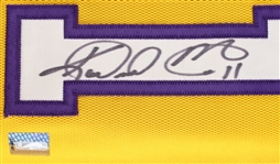 2003-04 Karl Malone Los Angeles Lakers Signed Home Jersey w/ NBA Finals Patch (MEARS A5 / JSA)