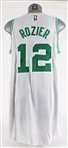 2017 Terry Rozier Boston Celtics Playoffs Game Worn Home Jersey w/ Chyna Thomas Memorial Band (MEARS A10)