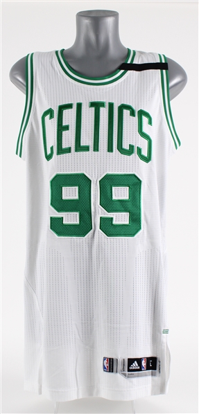 2017 Jae Crowder Boston Celtics Playoffs Game Worn Home Jersey w/ Chyna Thomas Memorial Band (MEARS A10)