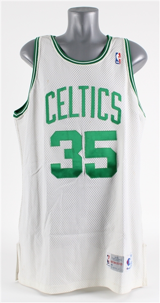 1992 Reggie Lewis Boston Celtics Game Worn Home Jersey (MEARS A5)