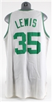 1992 Reggie Lewis Boston Celtics Game Worn Home Jersey (MEARS A5)