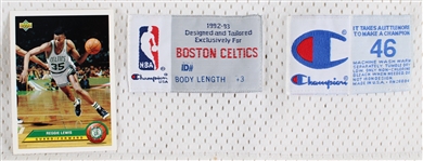 1992 Reggie Lewis Boston Celtics Game Worn Home Jersey (MEARS A5)