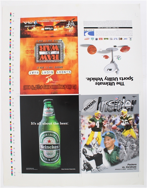 2000 Brett Favre Antonio Freeman Green Bay Packers Signed 20" x 26" Packers Insider Printing Proof Sheet (JSA / Pepper Burruss Collection)