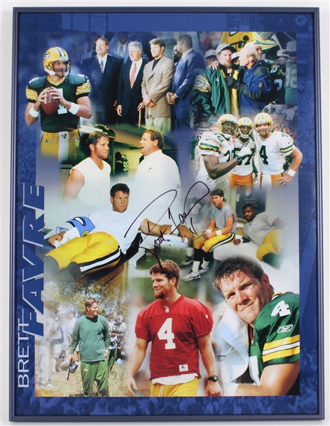 2000s Brett Favre Green Bay Packers Signed 16" x 22" Framed Photo Collage (JSA / Pepper Burruss Collection)
