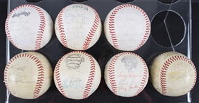 1965-79 New York Yankees & Pittsburgh Pirates Team Signed Baseballs - Lot of 7
