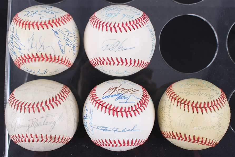 1962-99 Pittsburgh Pirates & Milwaukee Brewers Team Signed Baseballs - Lot of 5