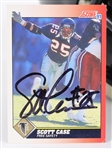 1990-94 Scott Case Atlanta Falcons Game Worn Football Helmet w/ Signed Trading Card (MEARS LOA / JSA)
