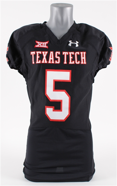 2014 Patrick Mahomes Texas Tech Red Raiders Throwback Jersey (MEARS A5)