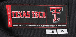 2014 Patrick Mahomes Texas Tech Red Raiders Throwback Jersey (MEARS A5)