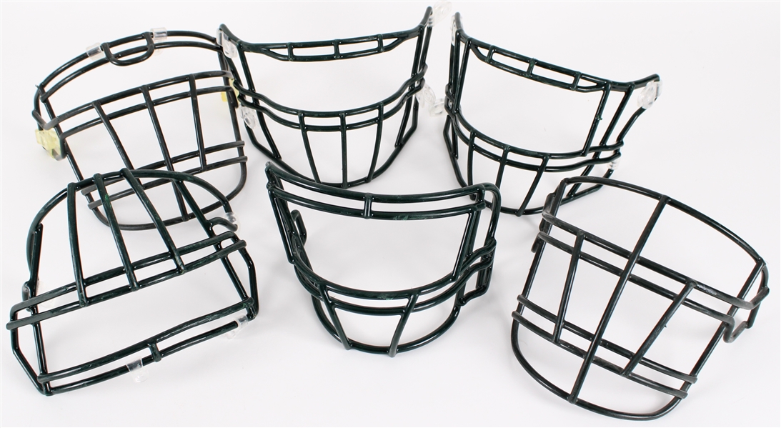 2000s-10s Green Bay Packers Game Used Face Mask Collection - Lot of 6 (MEARS LOA / Pepper Burruss Collection) 