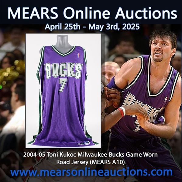 2004-05 Toni Kukoc Milwaukee Bucks Game Worn Road Jersey (MEARS A10)