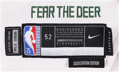 2021-22 Bobby Portis Jr. Milwaukee Bucks Game Worn Association Edition Jersey (MEARS A10)