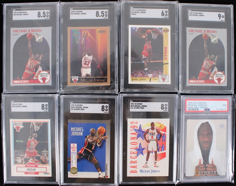 1990-94 Michael Jordan Chicago Bulls Slabbed Basketball Trading Card Collection - Lot of 8