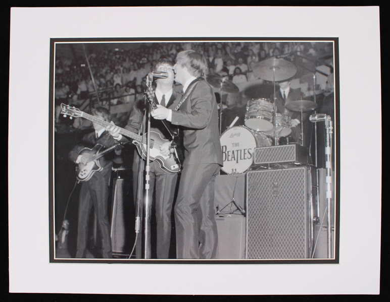 1960s The Beatles 14" x 18" Matted Black & White Modern Print Photo