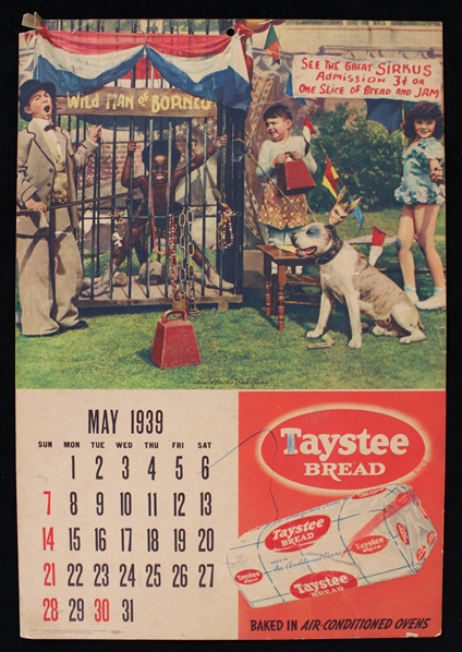 1939 Hal Roachs Our Gang Taystee Bread 12" x 17.5" Calendar Print