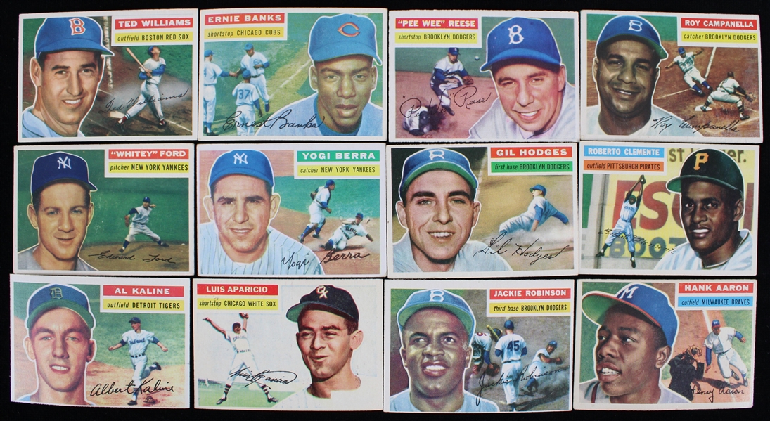 1956 Topps Baseball Trading Cards Partial Set w/ 292 of 340 Cards
