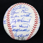 1965 Chicago Cubs Team Signed ONL Giles Baseball in Original Box w/ 28 Signatures Including Ernie Banks, Ron Santo, Billy Williams & More (JSA)