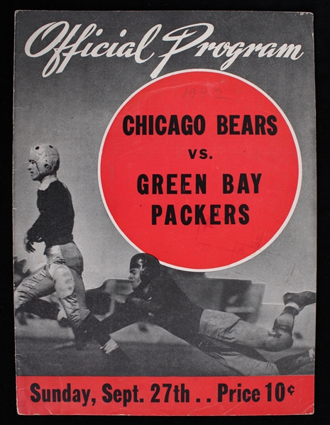 1942 Chicago Bears vs Green Bay Packers Official Program (Pepper Burruss Collection)