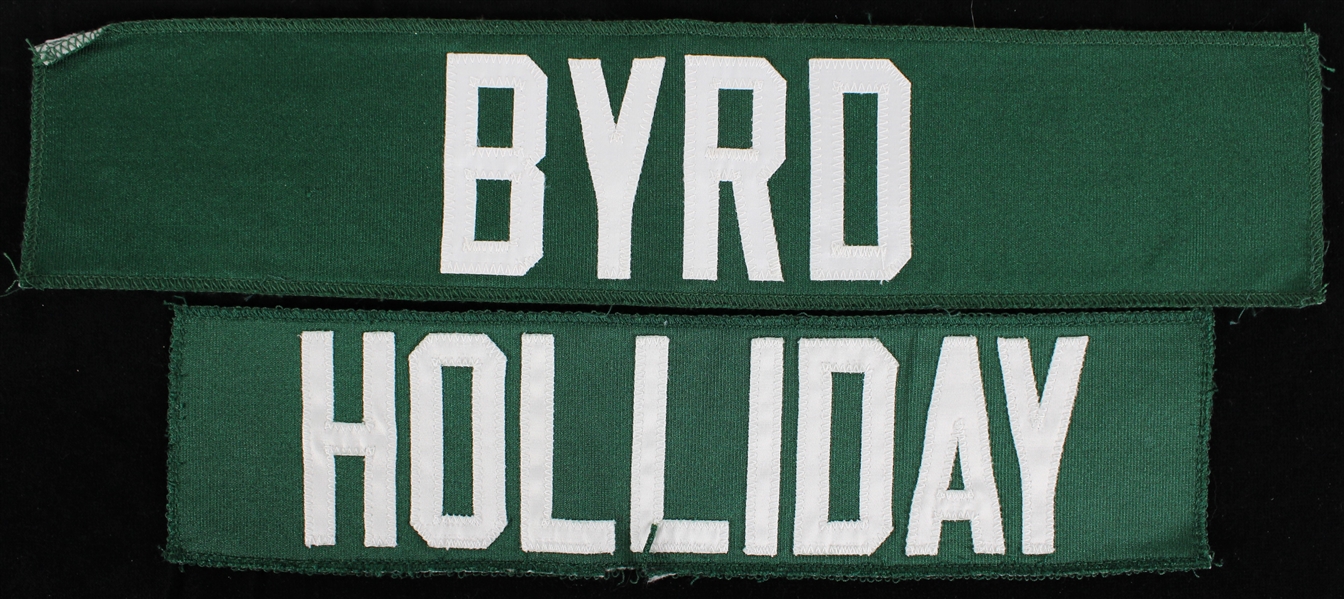 1998-2017 Vonnie Holliday and Emanuel Byrd Green Bay Packers Jersey Name Plates (Lot of 2) (Pepper Burruss Collection)